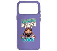 Custodia per iPhone 17 Pro Max Divertente leone pasquale con orecchie da coniglio non è la