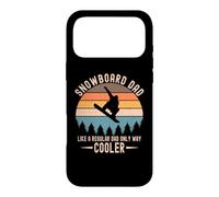 Custodia per iPhone 17 Pro Max Divertente papà che fa snowboard come un papà normale ma solo molto più figo