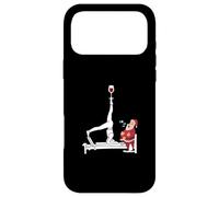 Custodia per iPhone 17 Pro Max Divertente Reformer Pilates con Babbo Natale clausola e vino
