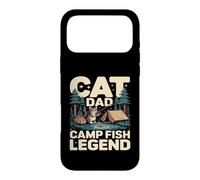 Custodia per iPhone 17 Pro Max Divertente scena da campeggio di Cat Dad Camp Fish Legend