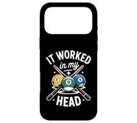 Custodia per iPhone 17 Pro Max Divertente stecca da biliardo con scritta "It Worked In My Head