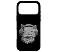 Custodia per iPhone 17 Pro Max DJ Gatti Grafica Design con Cuffie Halftone Musica