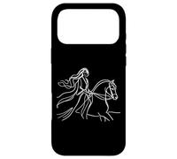 Custodia per iPhone 17 Pro Max Donna Cavaliere Cavaliere Line Art Disegno Equestre Design