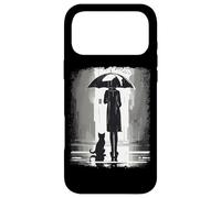 Custodia per iPhone 17 Pro Max Donna e gatto sotto la pioggia con ombrello Vintage Cats Lover