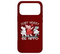 Custodia per iPhone 17 Pro Max Don't Worry Be Hippo Inspirational Citazione Ippopotamo