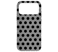 Custodia per iPhone 17 Pro Max Double Beehive Light Black-White Hexagon Honeycomb Pattern