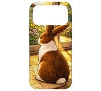 Custodia per iPhone 17 Pro Max Dutchie Bunny seduto dentro mentre guarda fuori