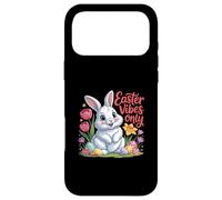 Custodia per iPhone 17 Pro Max Easter Vibes Only Cute Spring Bunny Eggs - Citazione positiva