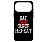 Custodia per iPhone 17 Pro Max Eat Game NO SLEEP Ripeti la sessione di gioco estesa LAN Gamer