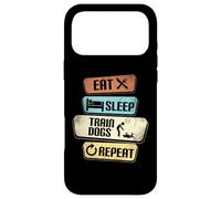Custodia per iPhone 17 Pro Max Eat Sleep Train Dogs Repeat Proud, divertente addestratore per cani