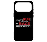 Custodia per iPhone 17 Pro Max Ebrei 12:1 - CORRI con resistenza la RACE Bible Inspired