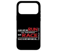 Custodia per iPhone 17 Pro Max Ebrei 12:1 CORRI con resistenza la RACE - Bible Inspired