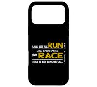 Custodia per iPhone 17 Pro Max Ebrei 12:1 CORRI con resistenza la RACE - Bible Inspired
