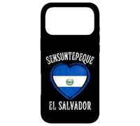 Custodia per iPhone 17 Pro Max El Salvador Flag Heart Sensuntepeque City