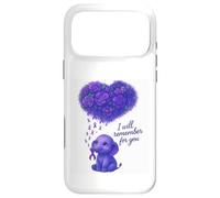 Custodia per iPhone 17 Pro Max Elefante I Will Remember For You Alzheimer Consapevolezza Viola