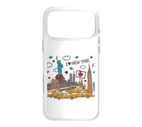Custodia per iPhone 17 Pro Max Enjoy New York City Cartoon Doodles Graphic Cool Designs Fun