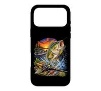 Custodia per iPhone 17 Pro Max Epic Bass Pesca Scena con Barca su un Lago Tramonto