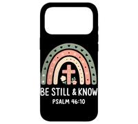 Custodia per iPhone 17 Pro Max Essere ancora e conoscere Salmo 46:10 Arte Arcobaleno Cristiano