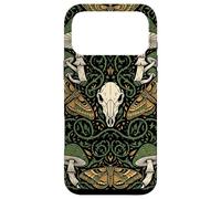 Custodia per iPhone 17 Pro Max Estetica Goblincore | Falena e teschio di funghi - Cottagecore