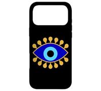 Custodia per iPhone 17 Pro Max Evil Eye in Blue Golden Nazar Protezione come Boho Spiritual