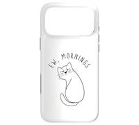 Custodia per iPhone 17 Pro Max Ew Morning White Cat Sitting with Sad Face Not a Morning Cat