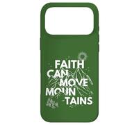 Custodia per iPhone 17 Pro Max Faith Can Move Mountains Bibbia Verse Back Print Christian