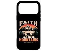 Custodia per iPhone 17 Pro Max Faith Can Move Mountains Retro Sunset Bible Verse Christian