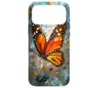 Custodia per iPhone 17 Pro Max Farfalla Monarca Stained Art Deco Vintage