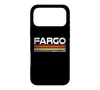 Custodia per iPhone 17 Pro Max Fargo North Dakota, design retrò a righe, stile vintage, con città
