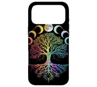 Custodia per iPhone 17 Pro Max Fasi della Luna Albero della Vita Colorato Vintage Retro Vibe
