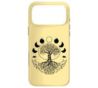 Custodia per iPhone 17 Pro Max Fasi della Luna Retro 60's 70's Vibe Albero della Vita Grafica