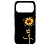 Custodia per iPhone 17 Pro Max Fede Croce Girasole Farfalle Fiori Cristiani Flora