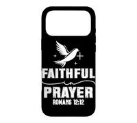 Custodia per iPhone 17 Pro Max Fedele nella Preghiera Romani 12:12 Design Vintage