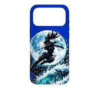 Custodia per iPhone 17 Pro Max Female Anime Ninja Warrior with Swords Under Full Moon