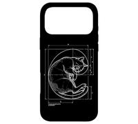 Custodia per iPhone 17 Pro Max Fibonacci Spiral Cat Blueprint Geometria sacra insegnante di matematica