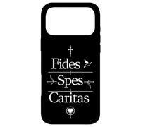 Custodia per iPhone 17 Pro Max Fides Spes Caritas Religioso Latino Fede Speranza Amore Croce