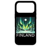 Custodia per iPhone 17 Pro Max Finlandia Aurora boreale Retro Helsinki Finlandese Lapponia Neve