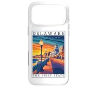 Custodia per iPhone 17 Pro Max First State Delaware GPS Coordinates Travel Poster Opera d'arte