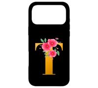 Custodia per iPhone 17 Pro Max Floral T Alphabet Cute Initial Monogram Letter T Graphic