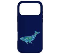 Custodia per iPhone 17 Pro Max Floral Whale Blue Humpback Botanical Flowers Ocean Nature
