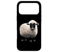Custodia per iPhone 17 Pro Max Fluffy White Sheep Cartoon Semplice Divertente Fattoria Animali Nero