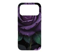 Custodia per iPhone 17 Pro Max Foglie di mezzanotte rosa viola scuro
