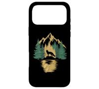 Custodia per iPhone 17 Pro Max Fox Silhouette Woodland Mountain Riflessione Arte