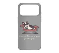 Custodia per iPhone 17 Pro Max Frenchie Bulldog Disegna come una ragazza francese, cane divertente