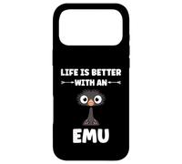 Custodia per iPhone 17 Pro Max Funny animals Emus bird quote life is better with an emu