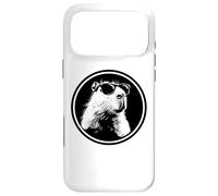 Custodia per iPhone 17 Pro Max Funny Black Logo Sunglasses Lover Chill Capybara Vibes