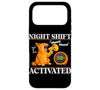 Custodia per iPhone 17 Pro Max Funny Cat Night Shift attivato Miao Amante Gatto Humor Kitty