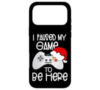 Custodia per iPhone 17 Pro Max Funny Christmas Quotes I Paused My Game to Be Here Graphic