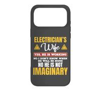 Custodia per iPhone 17 Pro Max Funny Electricians Wife Yes He's Working