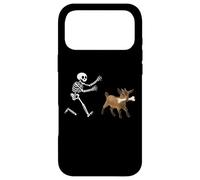 Custodia per iPhone 17 Pro Max funny goat running Skeleton halloween